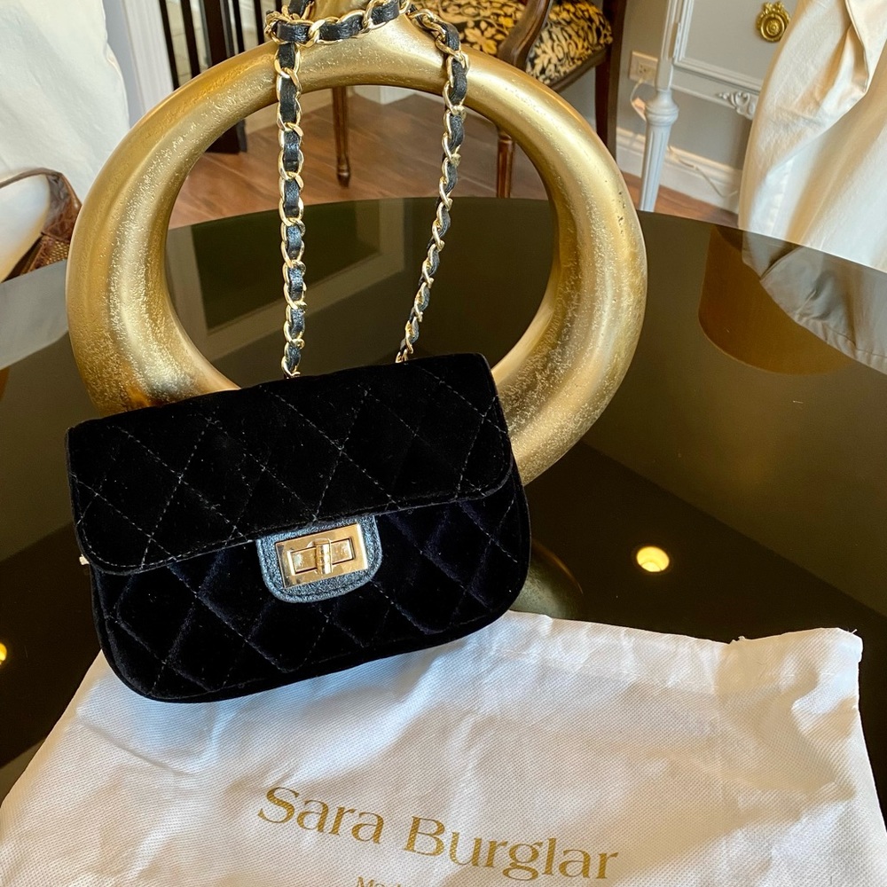 SOLD…Sara Burglar Velvet Crossbody - Picture 2 of 5